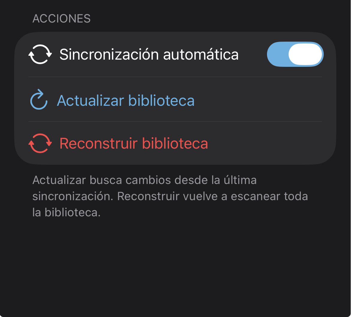 Sync options